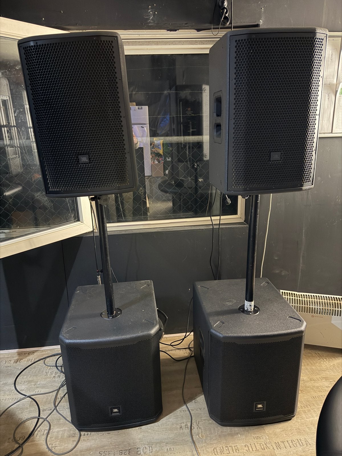 JBL PRX812 tops & PRX900 subs speakerset met accessoires, Gebruikt, Inclusief kabels, JBL, Speakerset