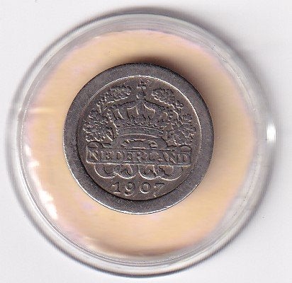 5 Cent 1907  Zeer Goed, Postzegels en Munten, Ophalen of Verzenden, Koningin Wilhelmina, 5 cent, Losse munt
