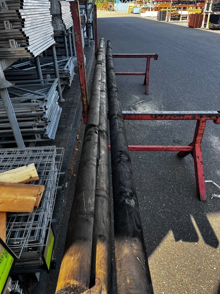 Dura² vuren palen halfrond gefreesd Ø12cm 600cm nr. 782, Ophalen, Zo goed als nieuw, 250 cm of meer, Palen