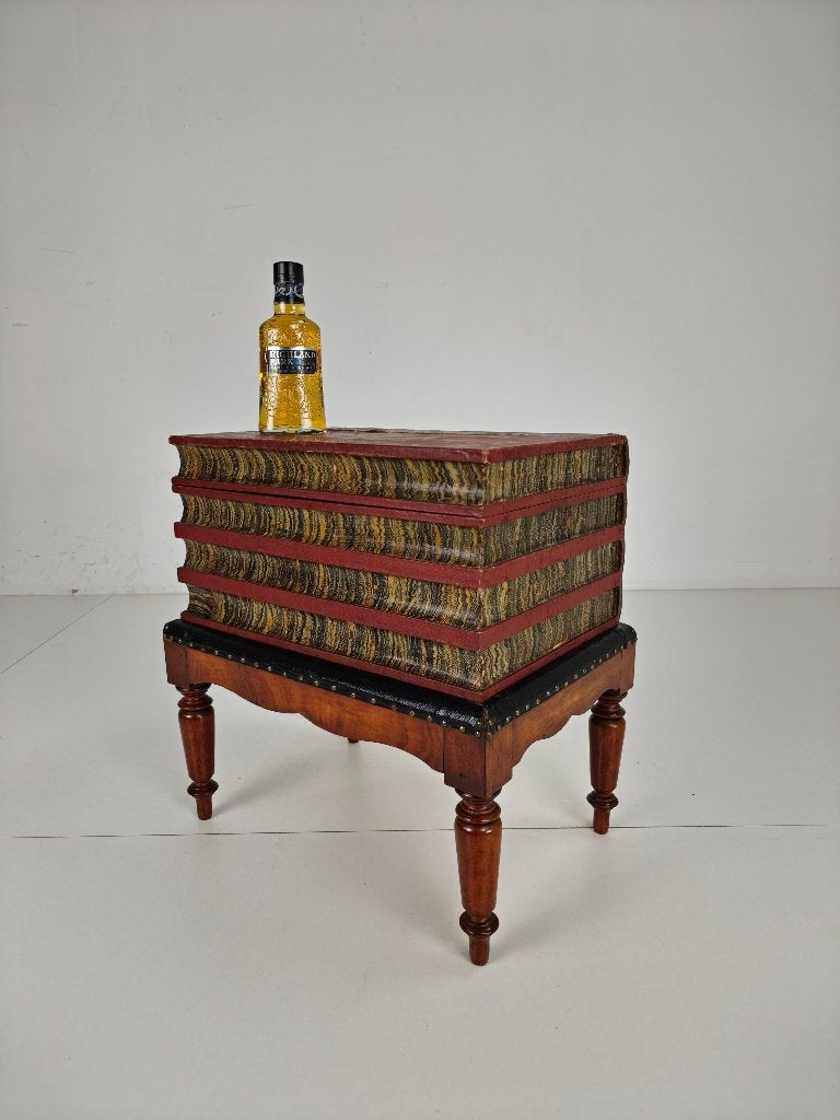Leren nepboeken doos op standaard – Engels, ca. 1830, Ophalen of Verzenden