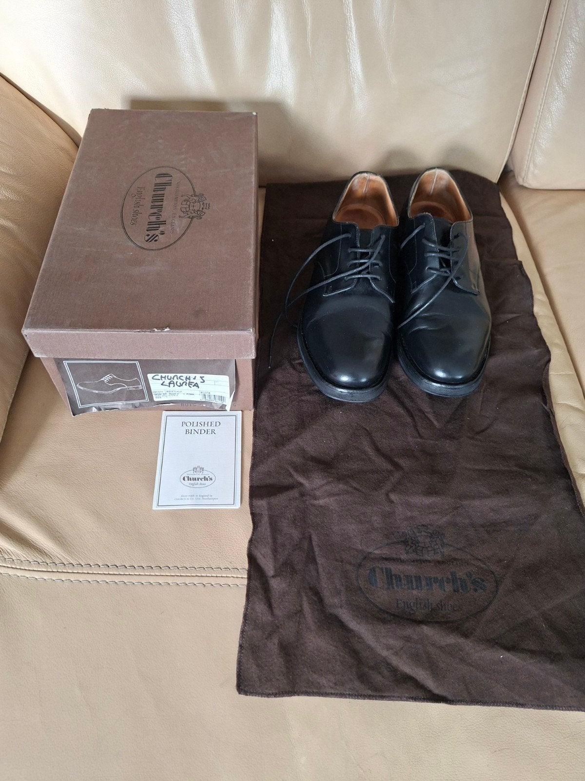 Zwart lederen Church's Derby schoenen maat 41, Ophalen of Verzenden, Zo goed als nieuw, Zwart