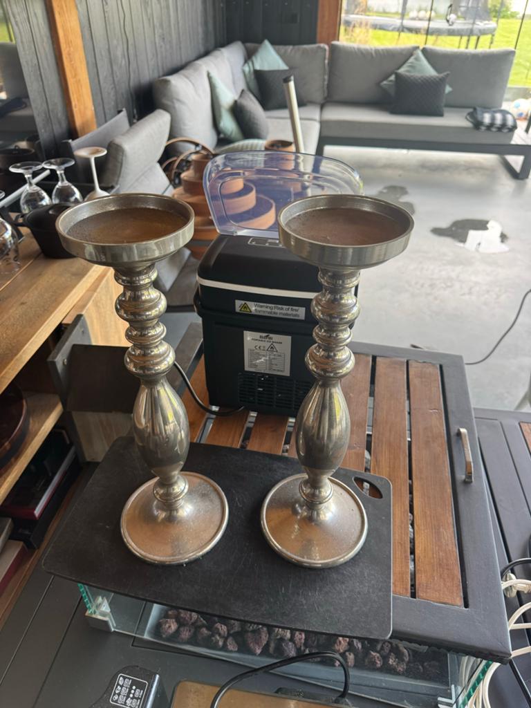 Set van twee elegante kandelaren, Ophalen, Overige materialen