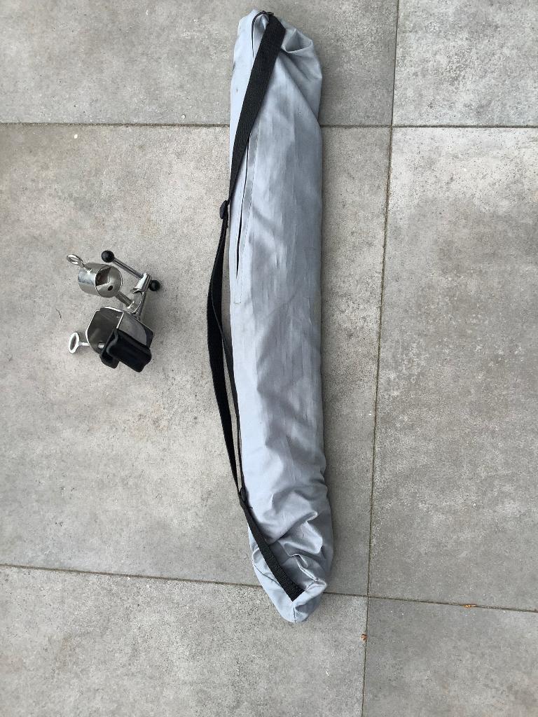 Mini parasol met rvs bootreling houder, Watersport en Boten, Ophalen of Verzenden, Zo goed als nieuw