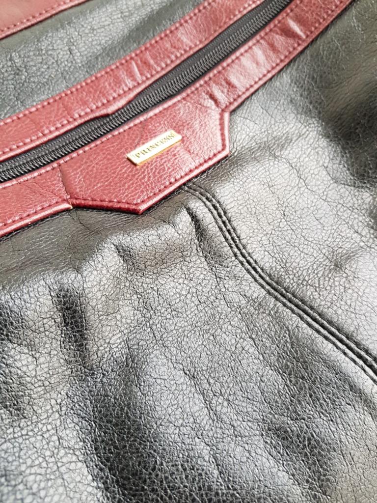Vintage handtas / shopper zwart bordeaux – Princess, Ophalen of Verzenden, Gebruikt, Zwart, Handtas