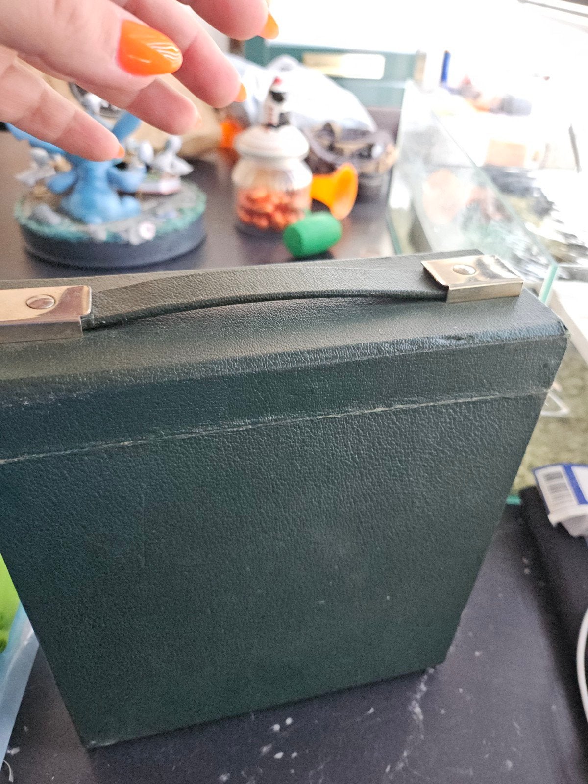 Vintage Opbergbox voor Singles - Groen, Gebruikt, Overige genres, 7 inch, Single