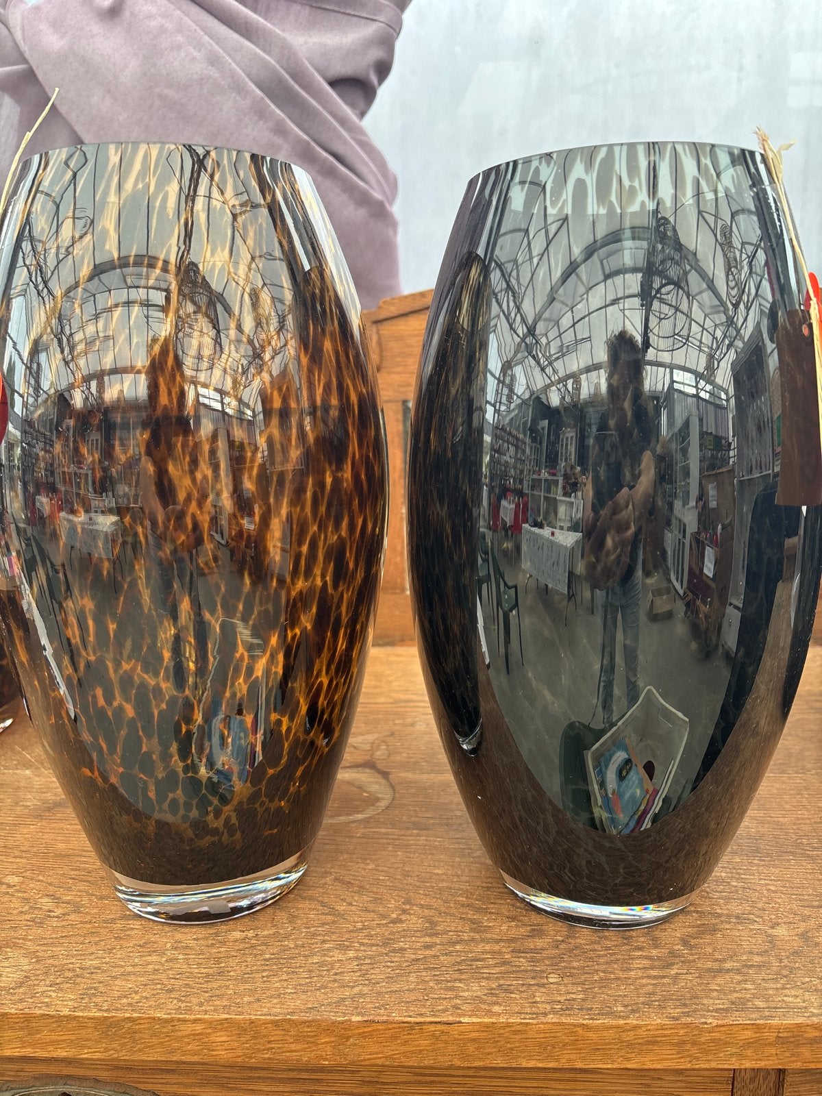 Vase the World vaas type Ubangi. Pes stuk! Nieuw, Bruin, Met patroon/structuur, Ophalen of Verzenden, Glas