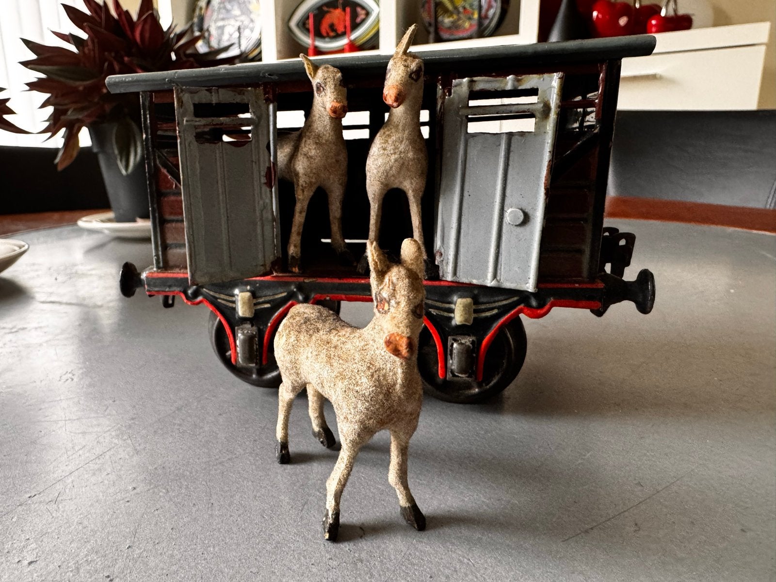 Antieke Märklin Veewagen met Dieren - Spoor 1 zeldzaam., Ophalen of Verzenden