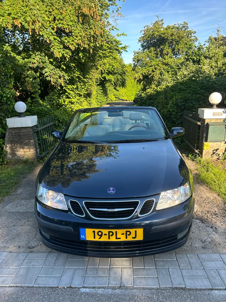 Saab 9-3 2.0 T Cabrio AUT 2004 Blauw, Auto's, Saab, 1998 cc, Beige, 4 cilinders, Cabriolet