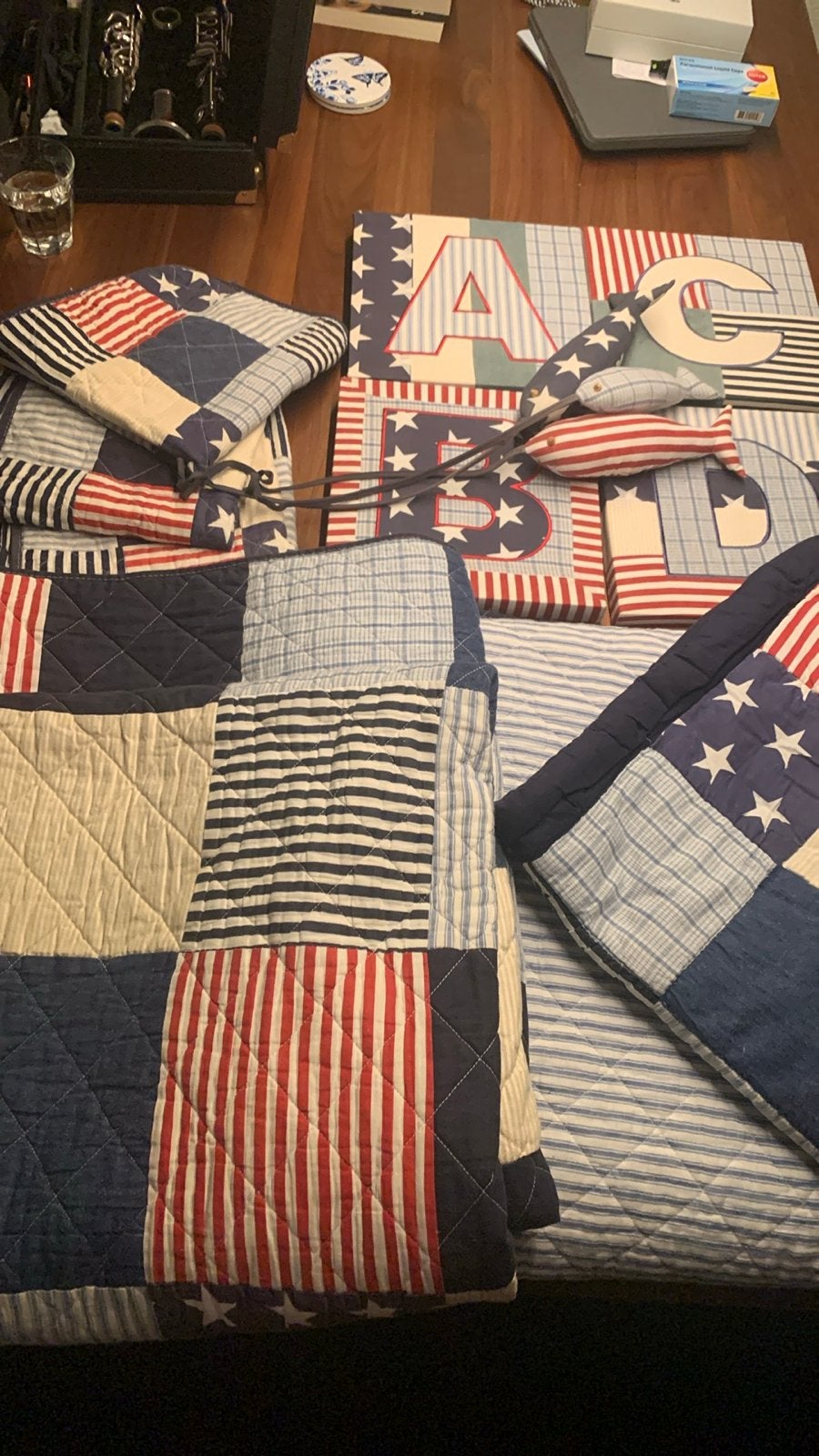 Amerikaanse stijl sprei, woondeken, kussenhoezen en decorati, Gebruikt, Meerkleurig, Met print, Ophalen of Verzenden