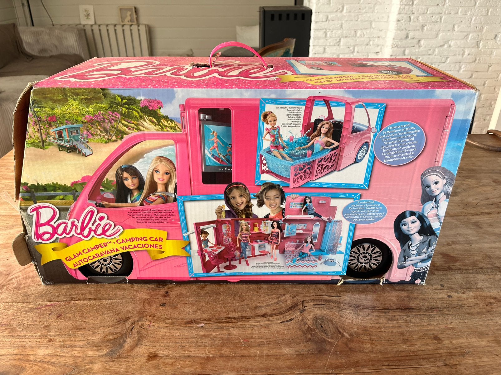 Barbie Glamcamper speelplezier gegarandeerd!, Ophalen of Verzenden, Zo goed als nieuw
