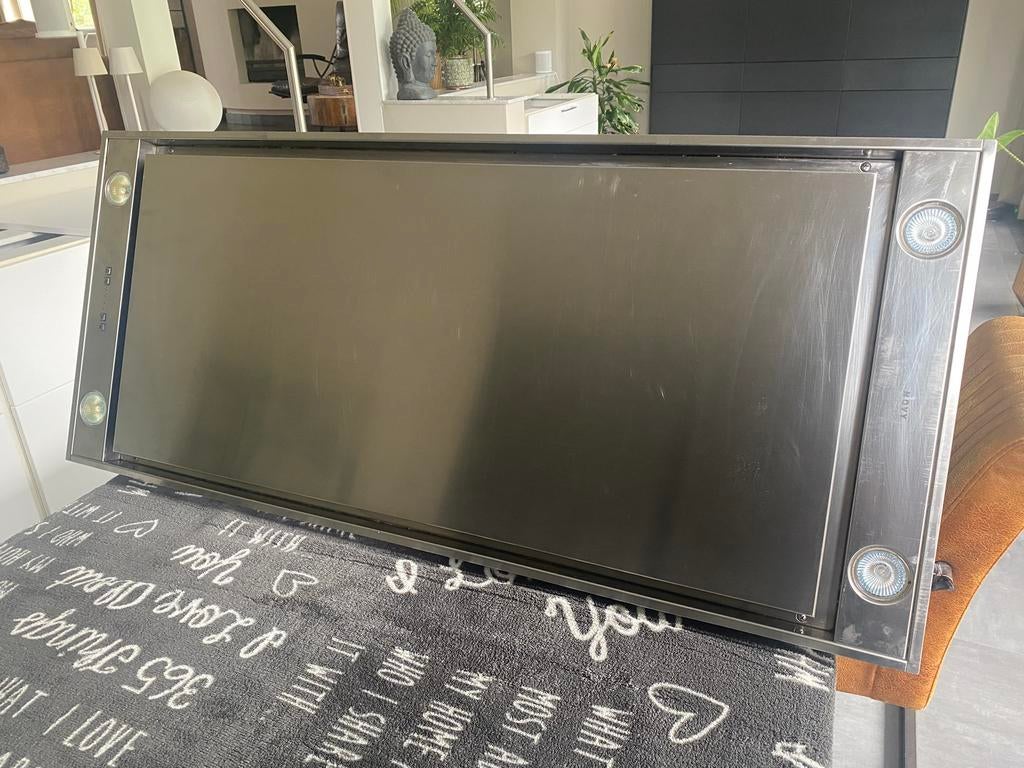 Novy design eiland afzuigkap zeer netjes 115 x 50, Ophalen of Verzenden, Zo goed als nieuw, Eilandschouwkap
