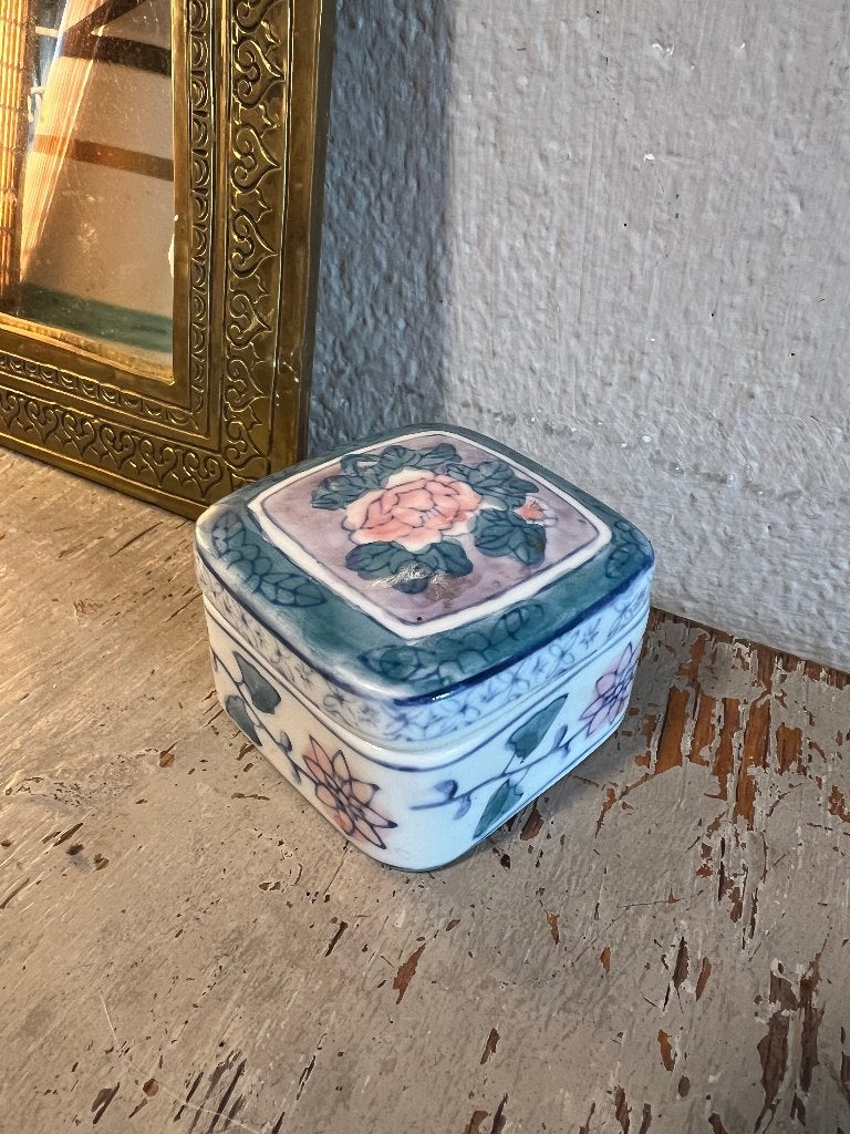 Vintage porselein boho doosje sieradendoosje japans chinees, Ophalen of Verzenden