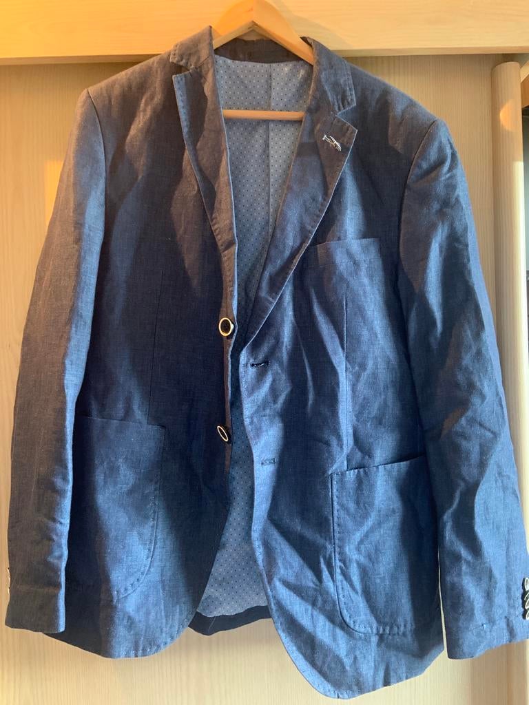 Heren colbert, Ophalen of Verzenden, Gedragen, Maat 48/50 (M), Blauw