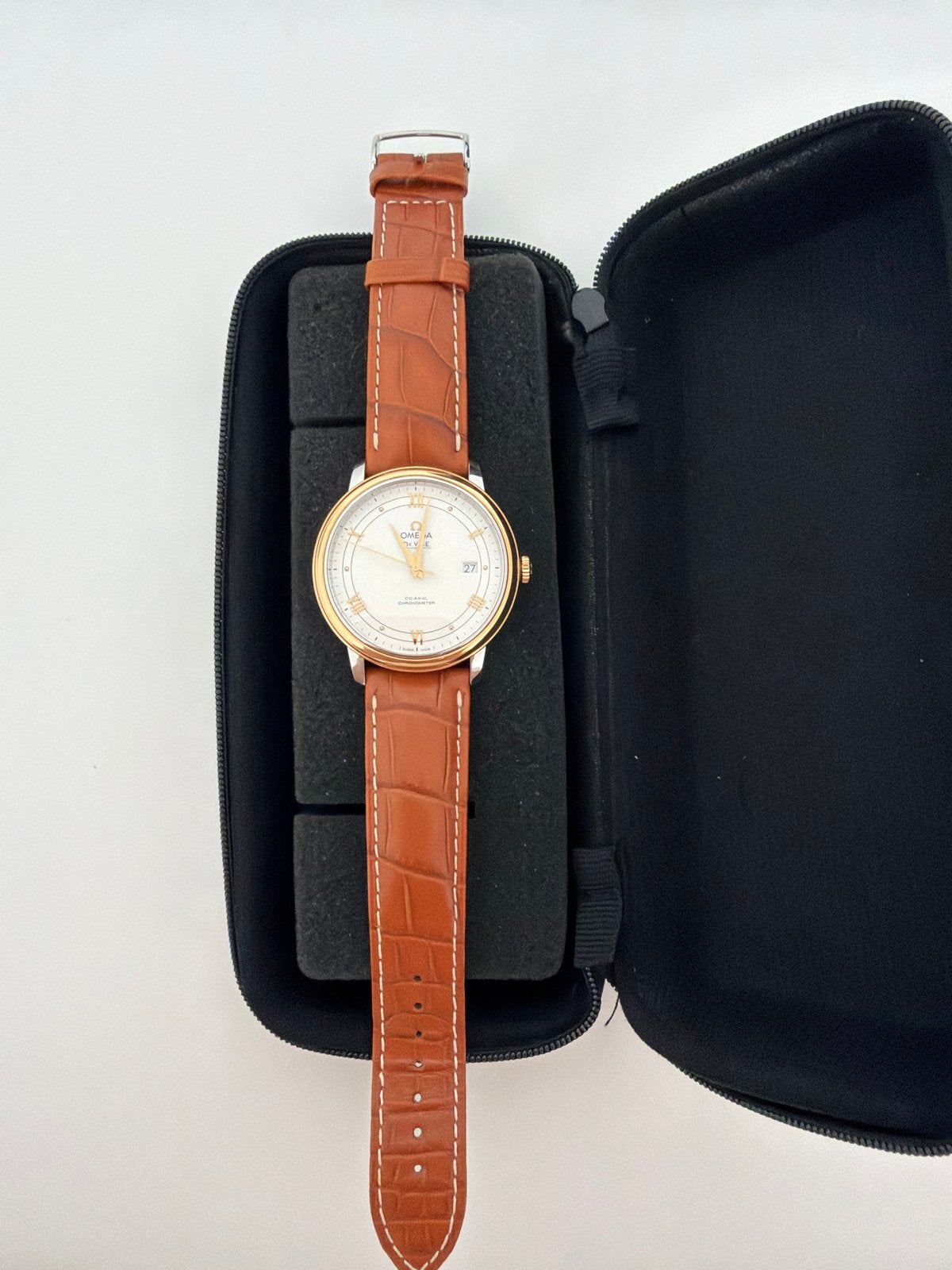 Omega De Ville Co-Axial Chronometer Herenhorloge, Sieraden, Tassen en Uiterlijk, Ophalen, Leer, Polshorloge, Zo goed als nieuw