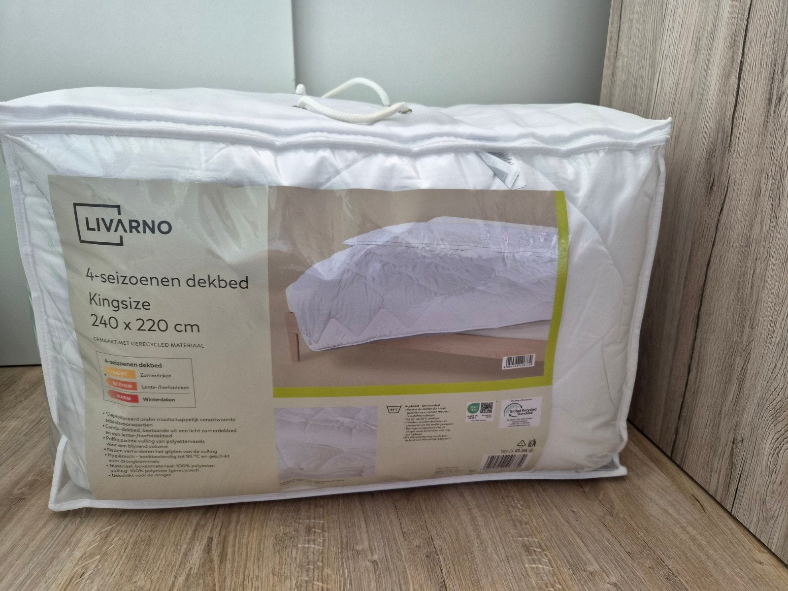 LIVARNO 4-seizoenen dekbed Kingsize 240x220 cm, Huis en Inrichting, Slaapkamer | Beddengoed, Ophalen, Wit, Deken of Dekbed, Nieuw