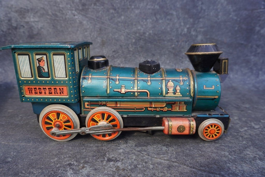 Vintage Westerse Trein Tin Speelgoed - Antiek Model, Ophalen of Verzenden, Trein, Overige typen