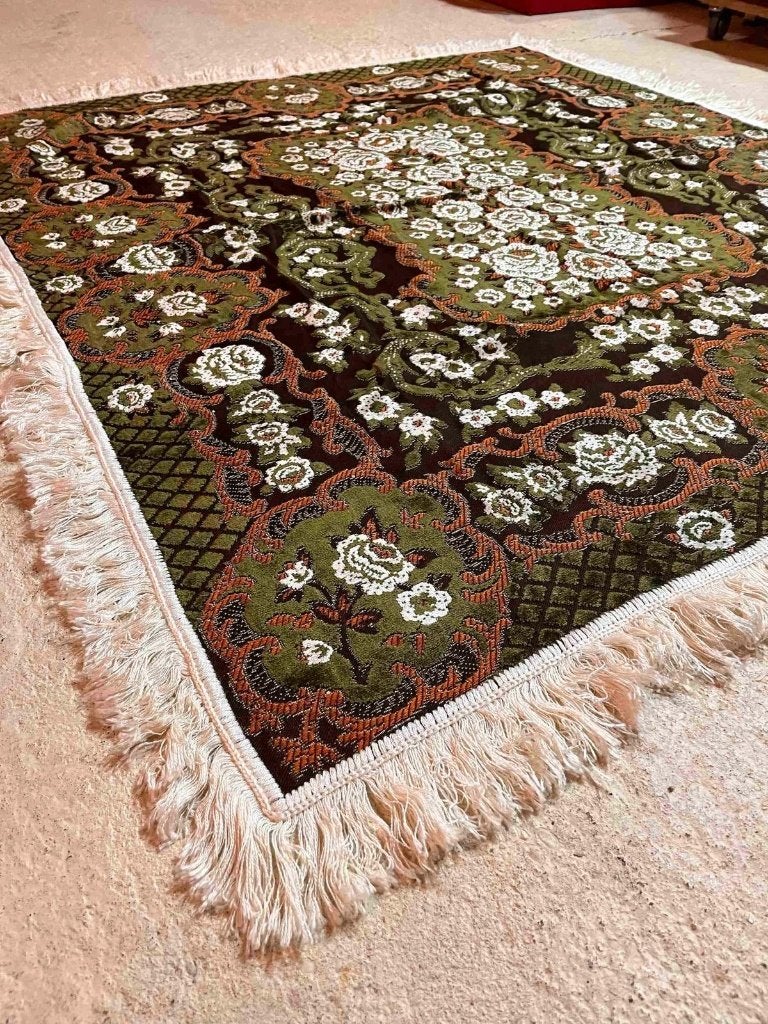 Retro velvet tafelkleed bloemen 152/132 cm