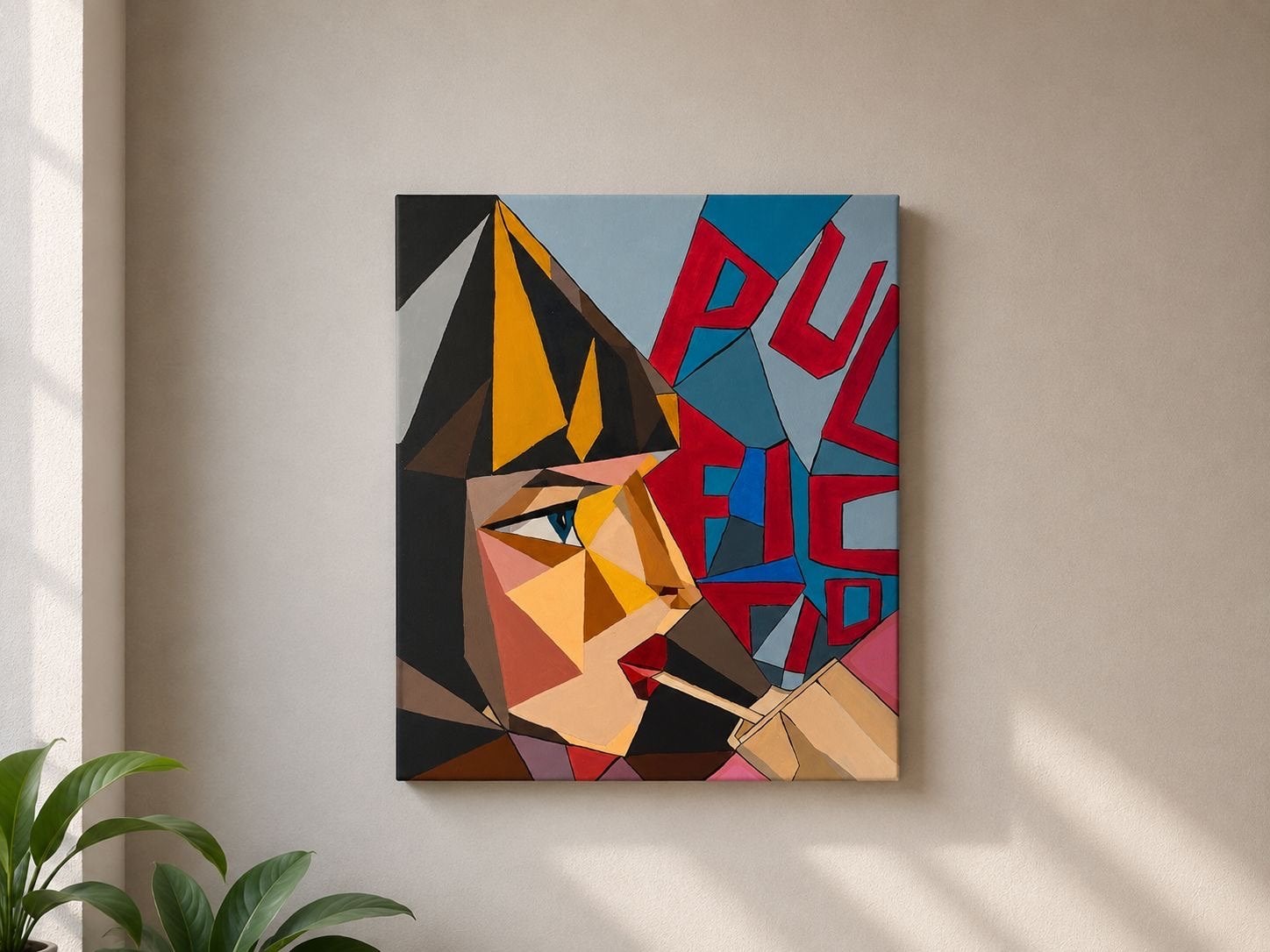 Pulp Fiction Mia Wallace Pop Art Schilderij, Ophalen of Verzenden