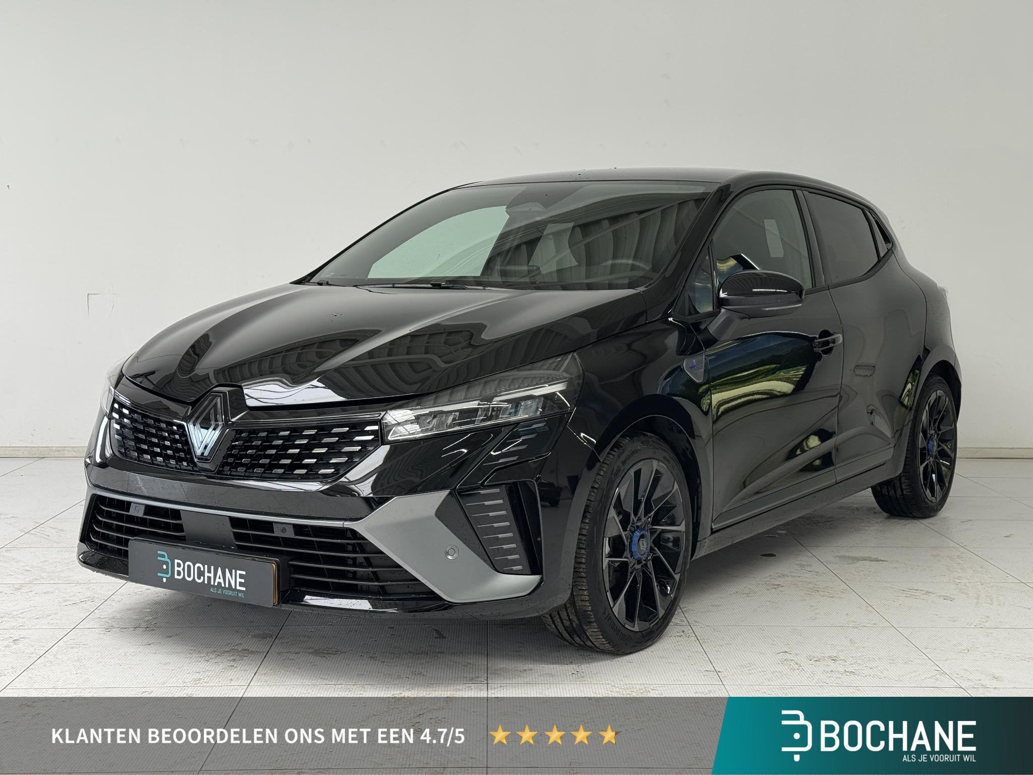 Renault Clio 1.6 E-Tech Full Hybrid 145 Esprit Alpine | Acht, Gebruikt, Met garantie (alle), Leder en Stof, Zwart