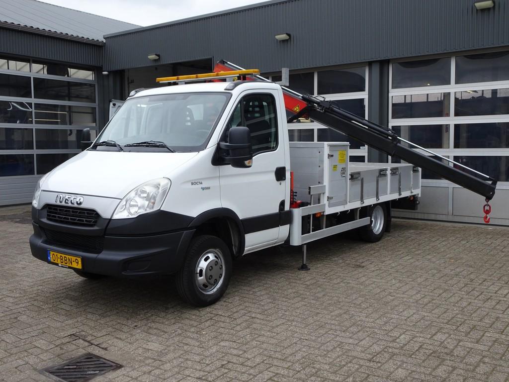 Iveco Daily 50C14G 136pk Cng / Benzine PTO Kraan Palfinger P, Auto's, Automaat, Euro 5, Gebruikt, 3560 kg
