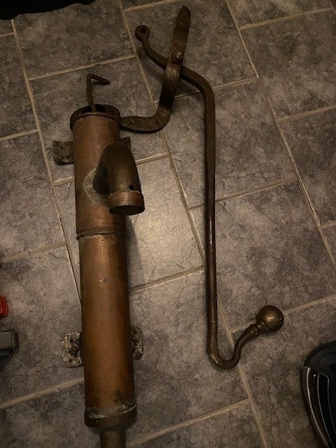 Antieke koperen pomp, Antiek en Kunst, Ophalen, Koper