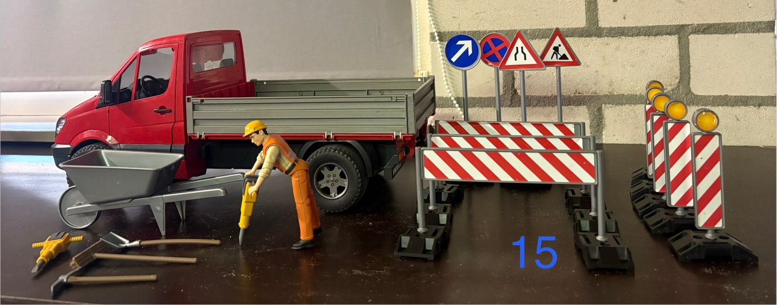 Bruder wegwerkzaamheden auto, Ophalen, Gebruikt