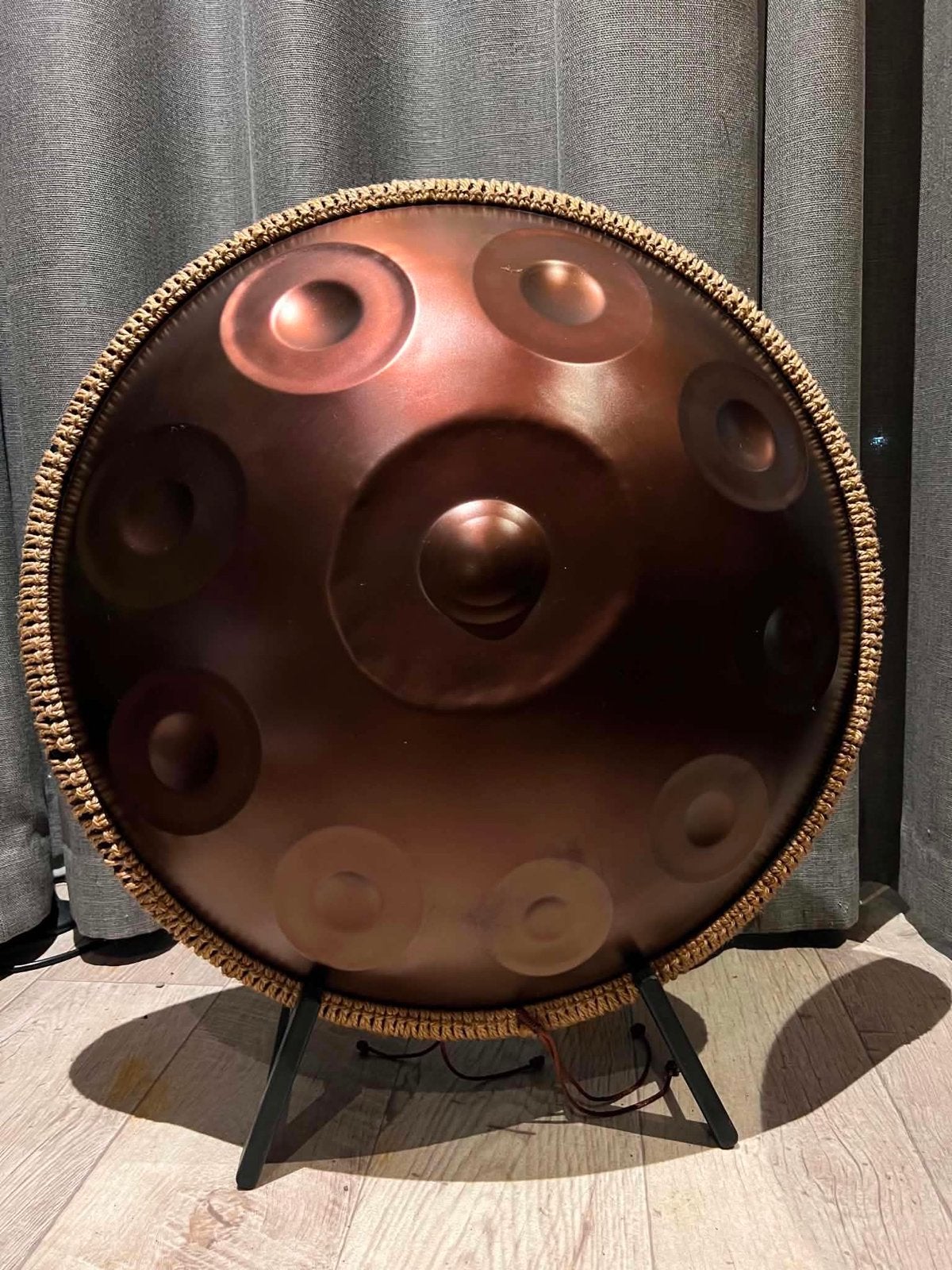 Prachtige goudkleurige D Kurd handpan - Z.G.A.N. + tas, Ophalen of Verzenden, Zo goed als nieuw, Melodische percussie