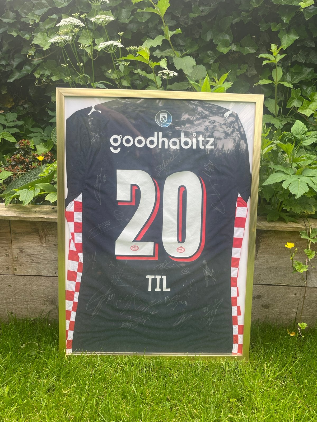 Gedragen wedstrijdshirt Guus Til - Gesigneerd door PSV team, Ophalen, Zo goed als nieuw, PSV, Shirt