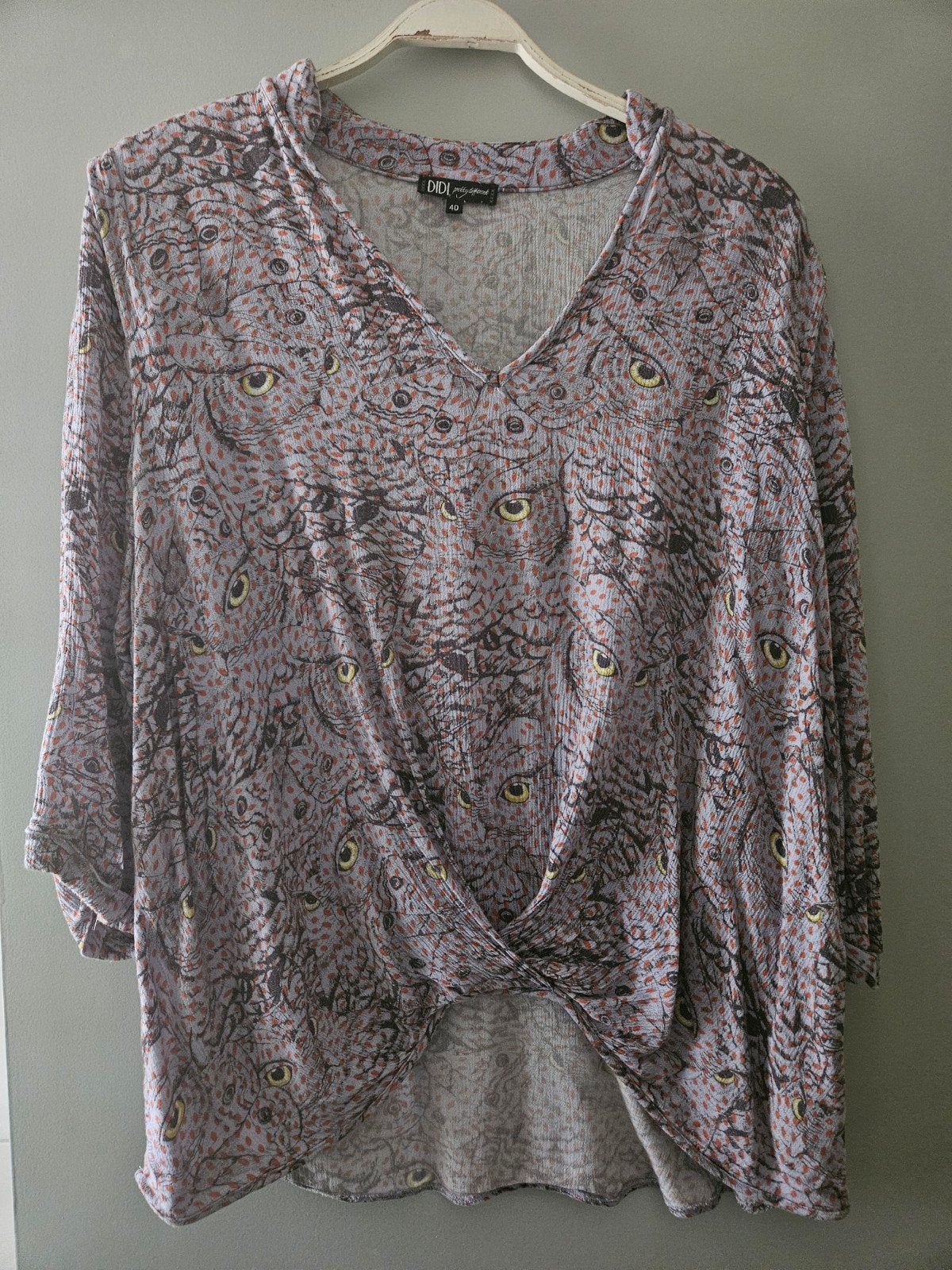 Lila blouse van Didi met uilenprint, Kleding | Dames, Blouses en Tunieken, Maat 38/40 (M), Paars, Didi, Ophalen of Verzenden