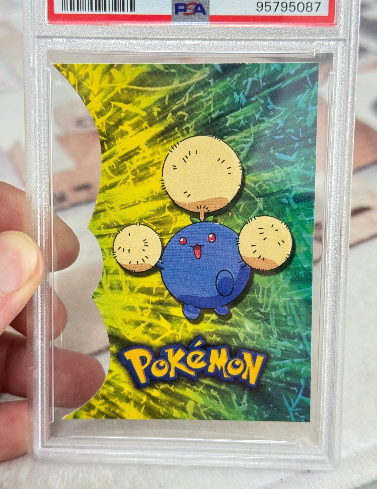 2001 Topps Pokemon Johto series 1 Jumpluff die-cut #15 PSA-7, Ophalen of Verzenden, Zo goed als nieuw, Losse kaart, Foil
