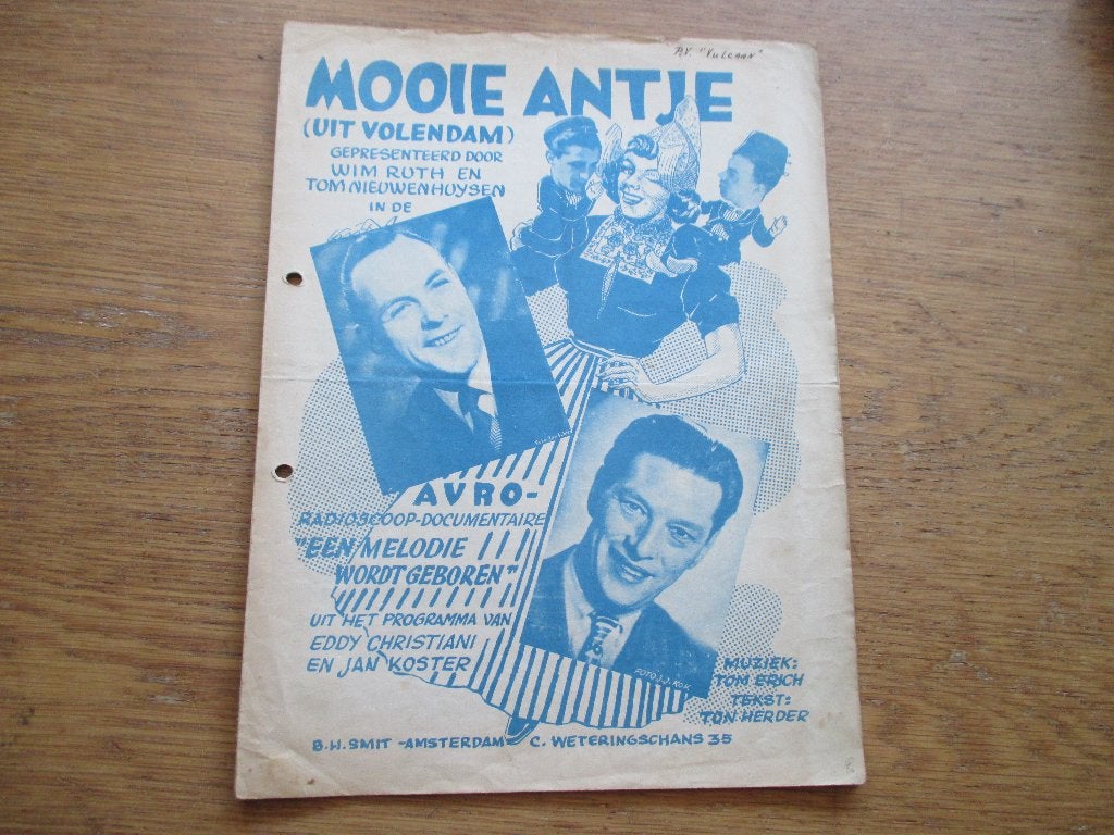 MOOIE ANTJE UIT VOLENDAM, Muziek en Instrumenten, Gebruikt, Ophalen of Verzenden, Artiest of Componist, Populair