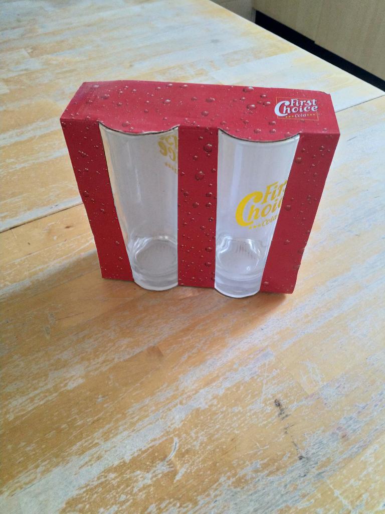 First Choice cola glazen, nieuw, Verzamelen, Ophalen of Verzenden, Nieuw, Frisdrankglas