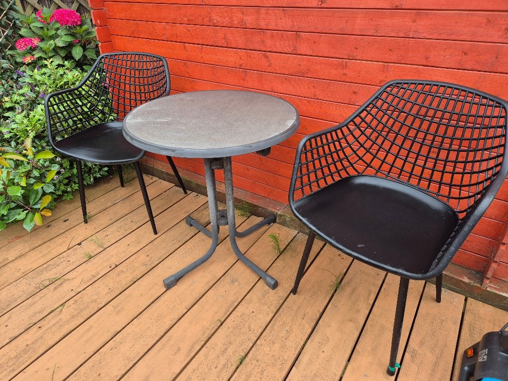 Tuin stoelen en tafeltje, Ophalen, Gebruikt, Overige materialen, Inklapbaar