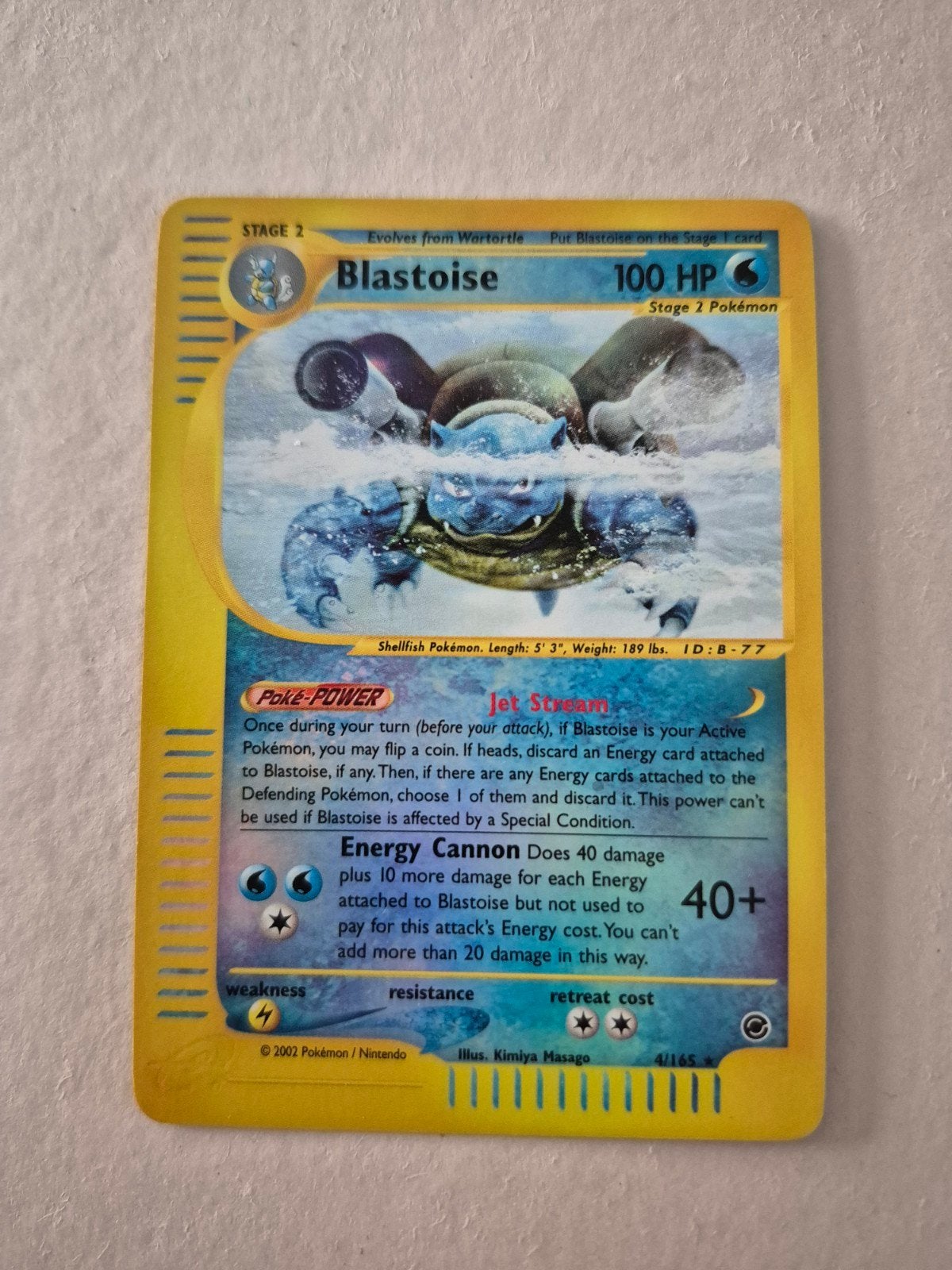 Pokémon kaart Blastoise 4/165 reverse holo kaart, Ophalen, Zo goed als nieuw, Losse kaart
