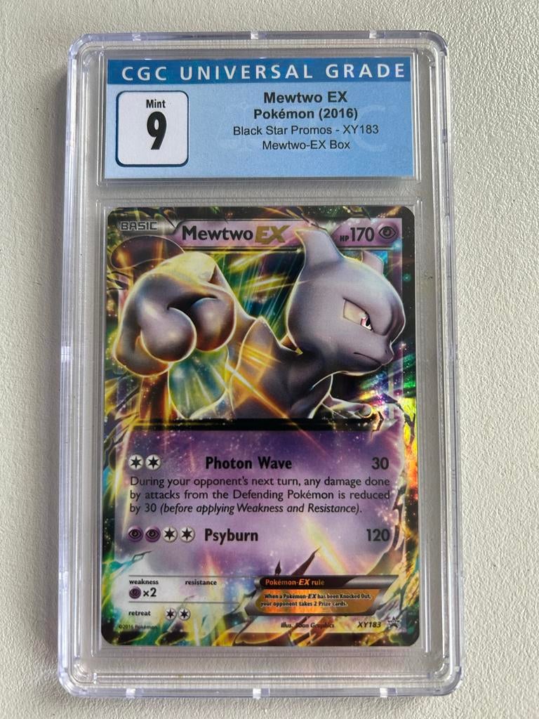 Mewtwo XY183 CGC 9 - Black Star Promo, Ophalen of Verzenden, Nieuw, Losse kaart