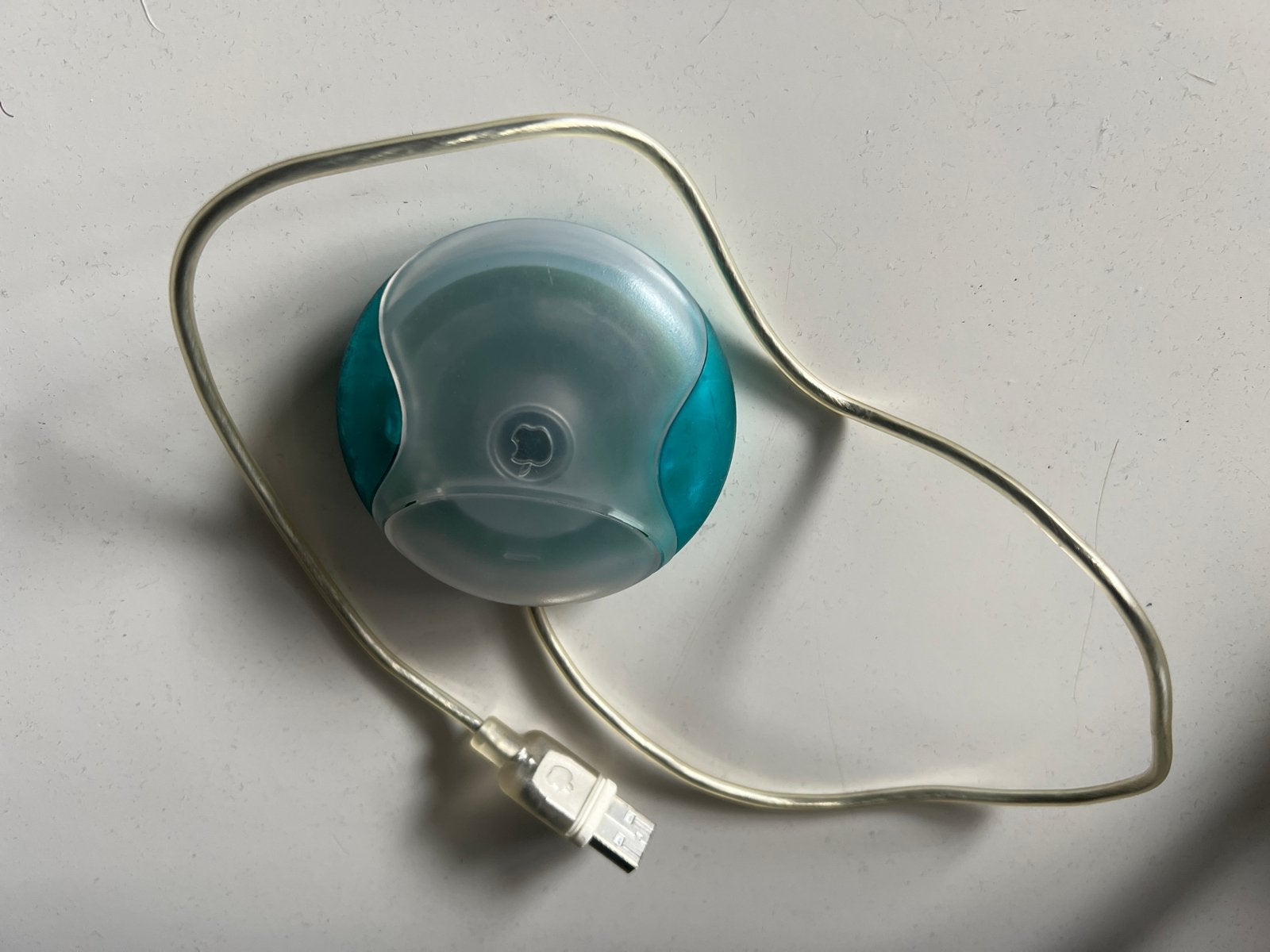 Vintage Apple USB Muis - Transparant Groen, Computers en Software, Ophalen of Verzenden, Gebruikt, Bedraad, Muis