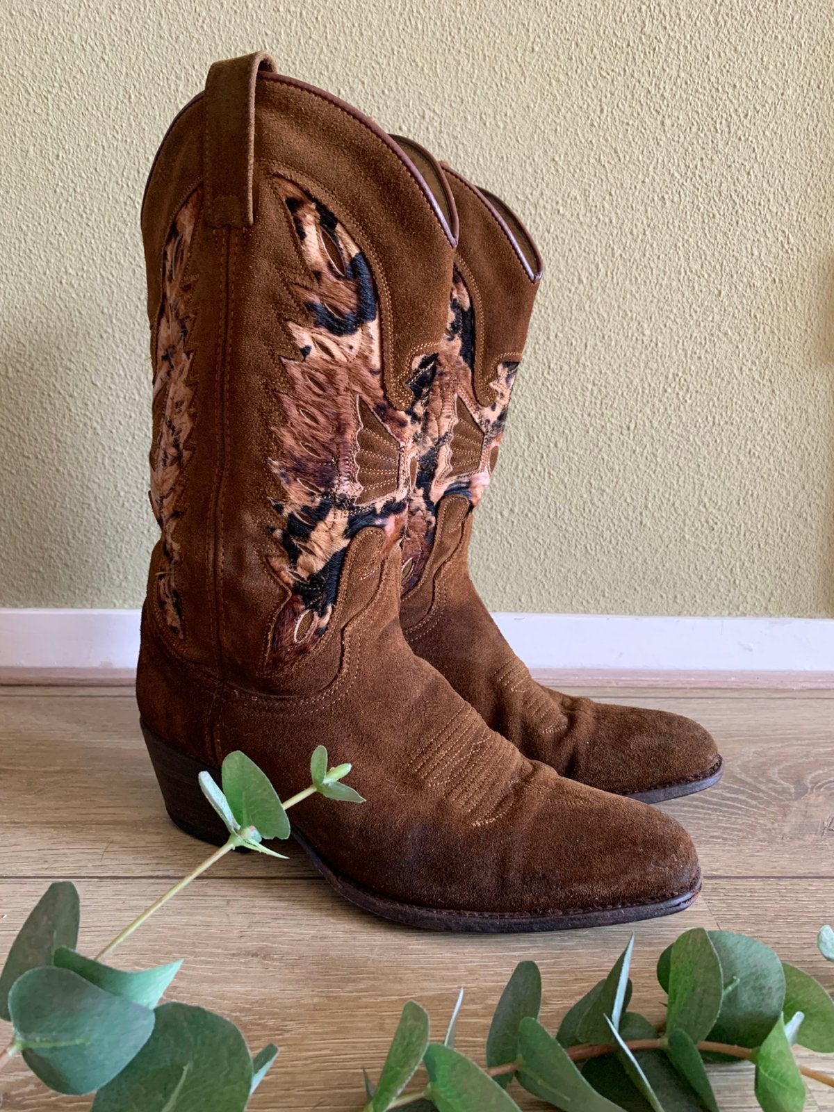 Sendra cowboylaarzen 39 western boots panterprint, Kleding | Dames, Hoge laarzen, -, Ophalen of Verzenden, Zo goed als nieuw