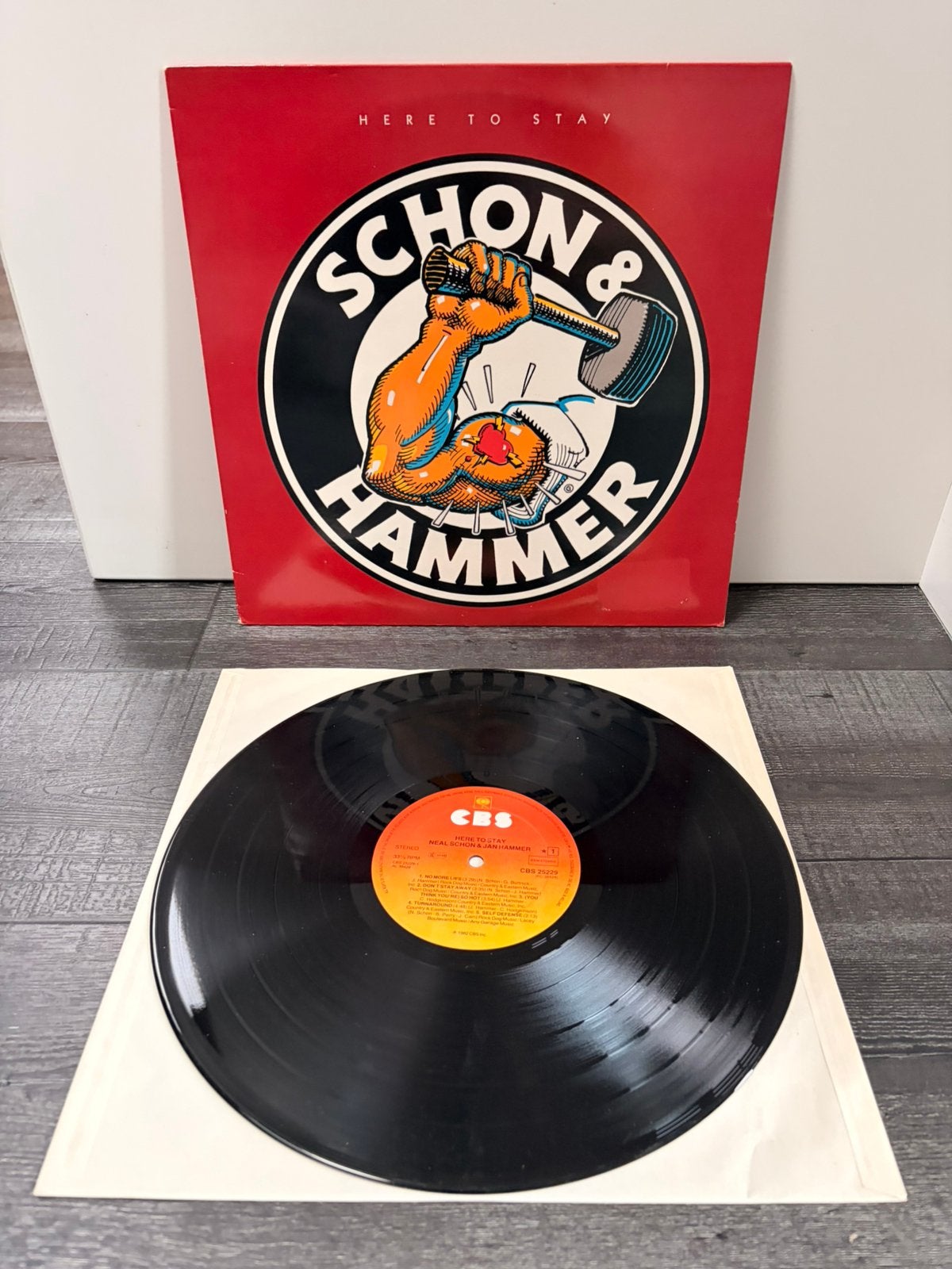 schon & hammer - here to stay lp CBS 1982 journey aor, LP, Gebruikt, Hardrock, 12 inch