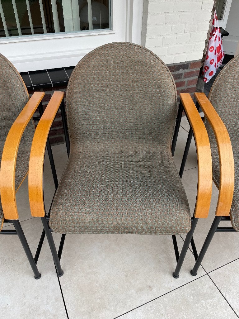 4 arco eettafelstoelen, Huis en Inrichting, Ophalen of Verzenden, Zo goed als nieuw, Stof, Vier