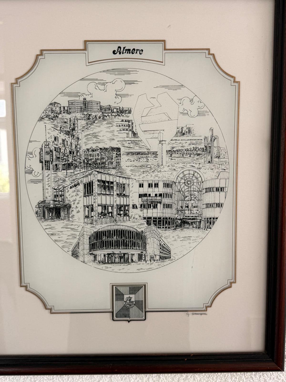 Stadsprent Almere ‘80 (38x47), Ophalen, Print
