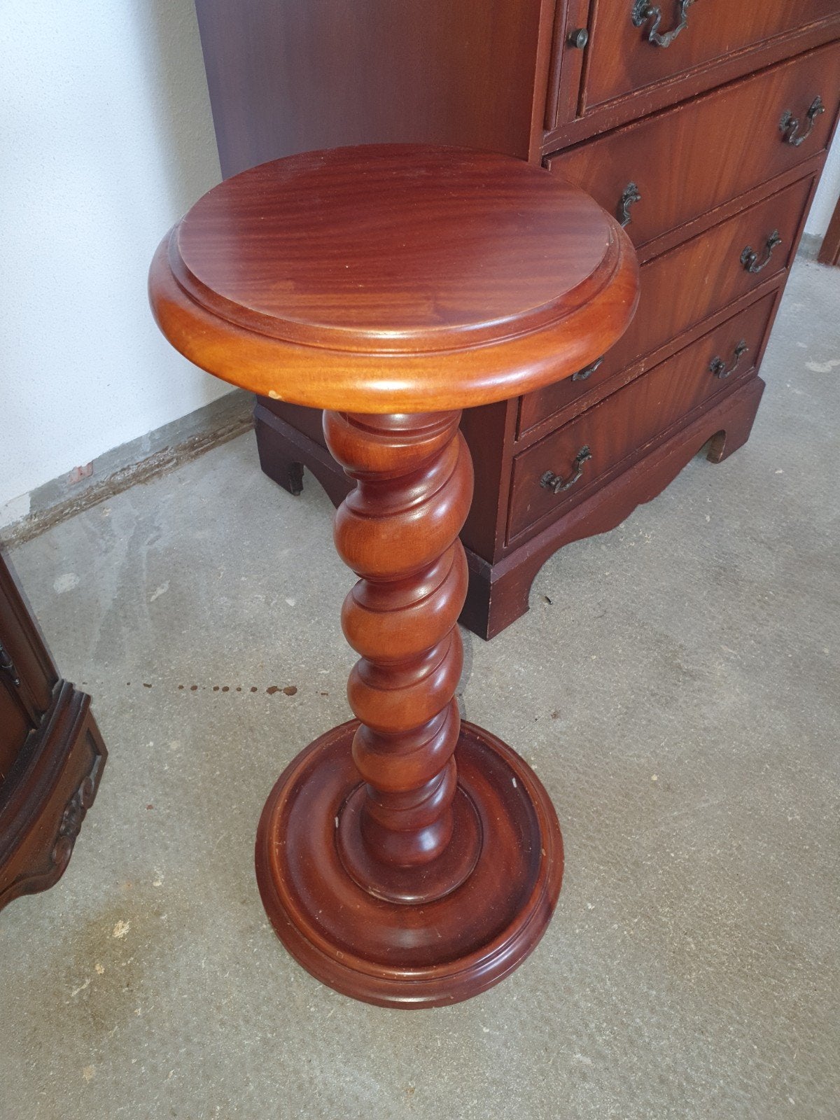 Antieke gedraaide houten plantentafel/sidetable, Antiek en Kunst, Antiek | Woonaccessoires, Ophalen
