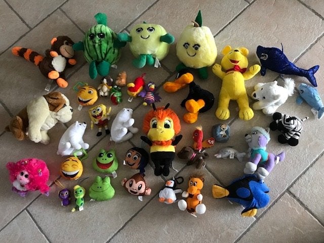 Pluche dieren, knuffels oa hond, vos, bij , Haribo  beer, pa, Ophalen of Verzenden, Gebruikt, Overige typen