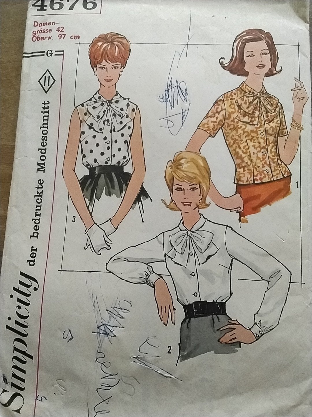 vintage Simplicty patroon blouse mt 42, Ophalen of Verzenden, Gebruikt, Vrouw, Marion