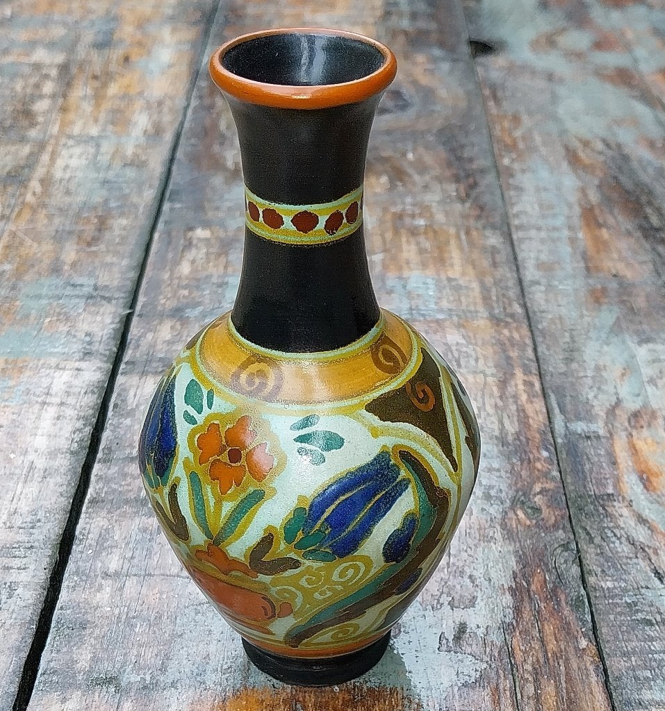 Persian Plateel Vaasje Arnhemsche Fayencefabriek, circa 1920, Ophalen of Verzenden