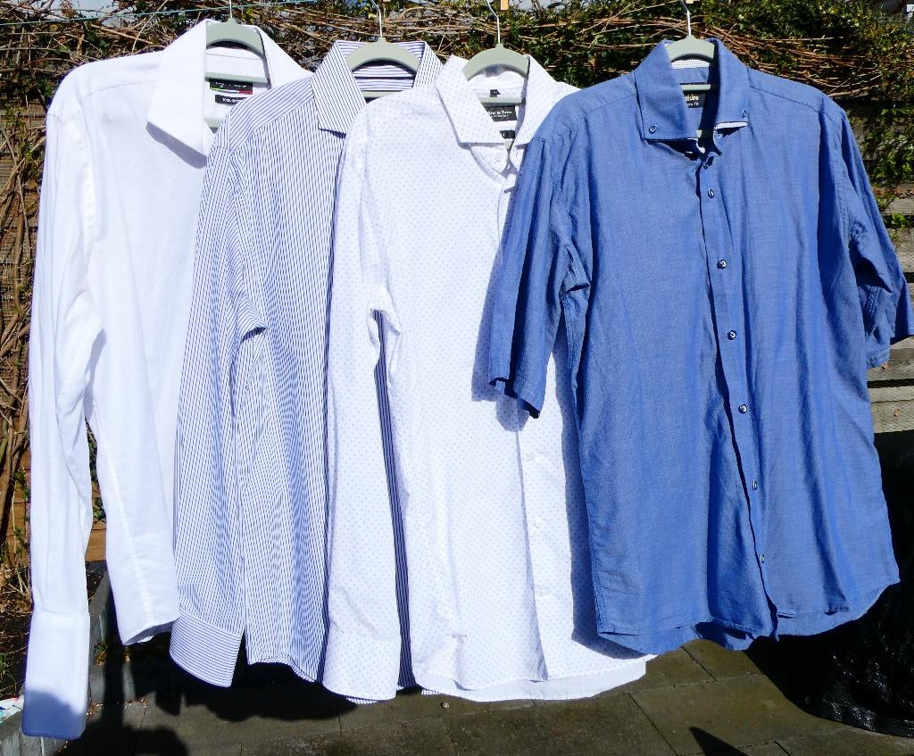4x zgan overhemd, slim fit. Maat 42/M, Kleding | Heren, Overhemden, Ophalen, Zo goed als nieuw, Halswijdte 41/42 (L), Wit