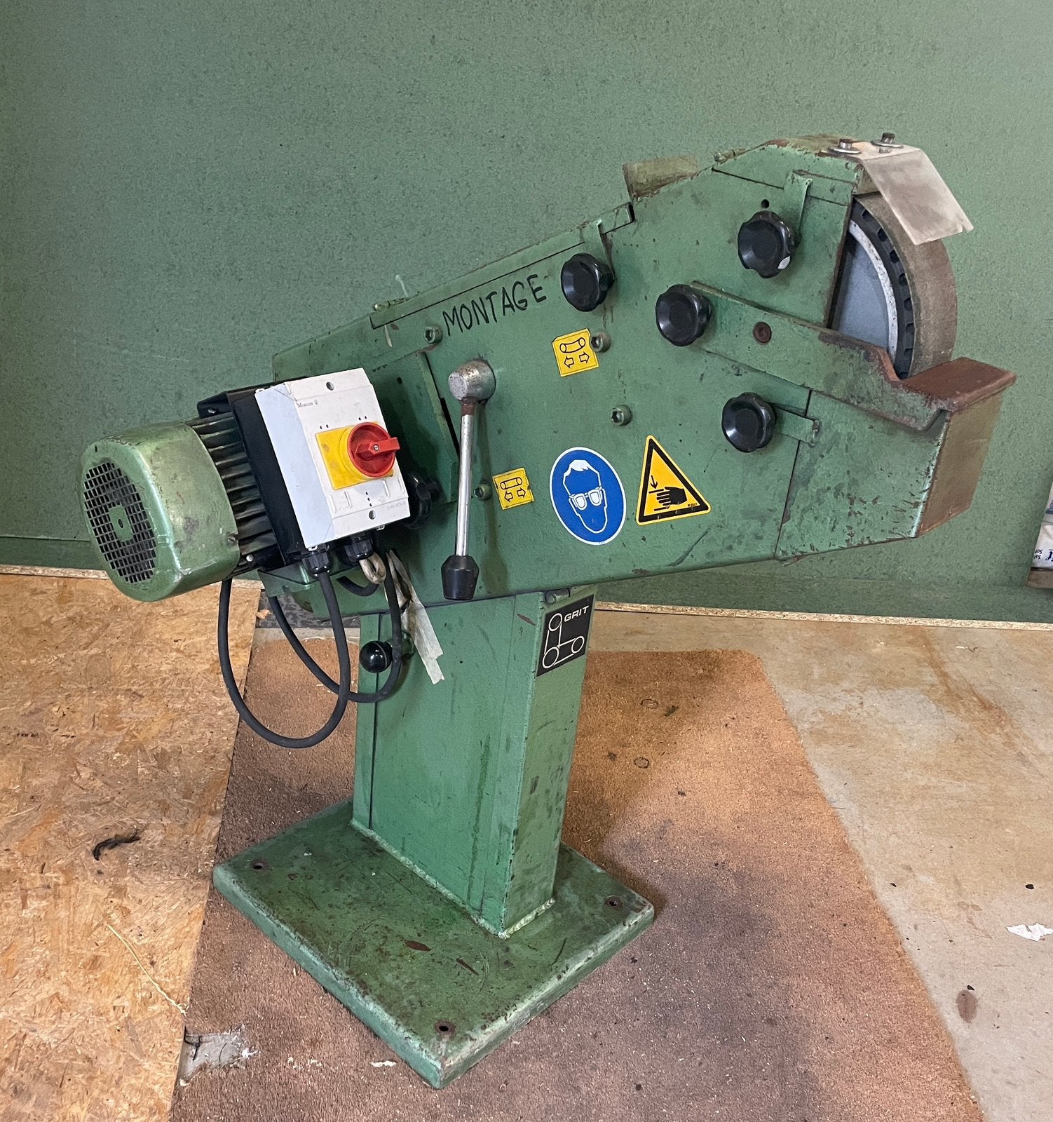 Industriële GRIT / Dan Grinding bandschuurmachine 400V, Ophalen of Verzenden, Gebruikt, Minder dan 700 watt, Werkbankslijpmachine