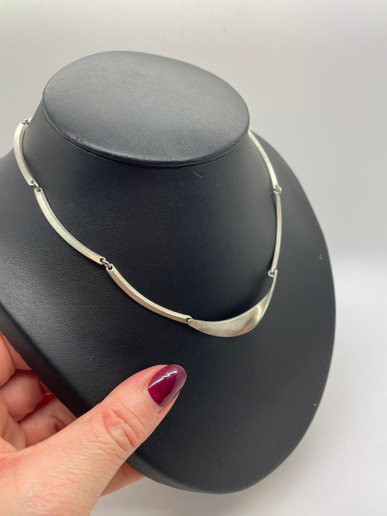 C797 Prachtige zilveren ketting Fins design, Ophalen of Verzenden, X, Zilver, Zilver