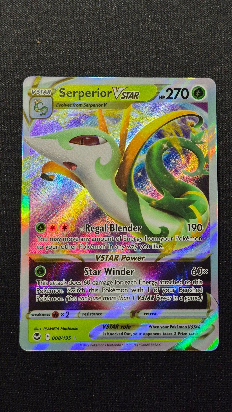 Serperior VSTAR 008/195 – Silver Tempest (2022, Verzenden, Zo goed als nieuw, Losse kaart