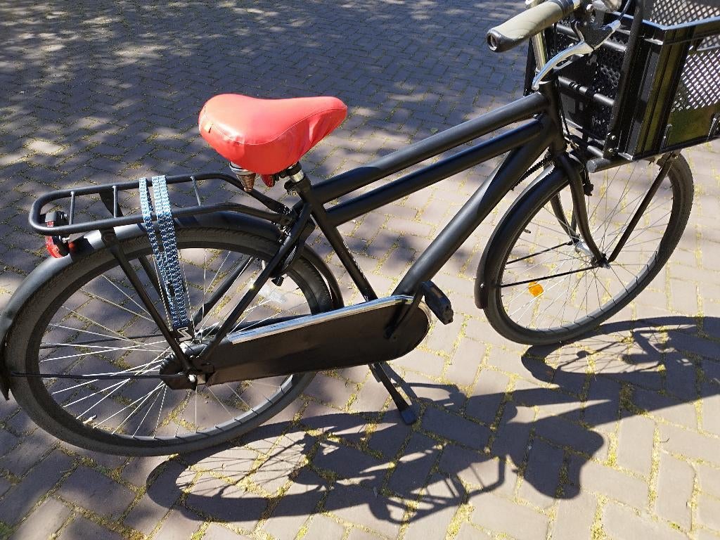 Jongens kinderfiets met krat, Terugtraprem, Gebruikt, Handrem, Spirit