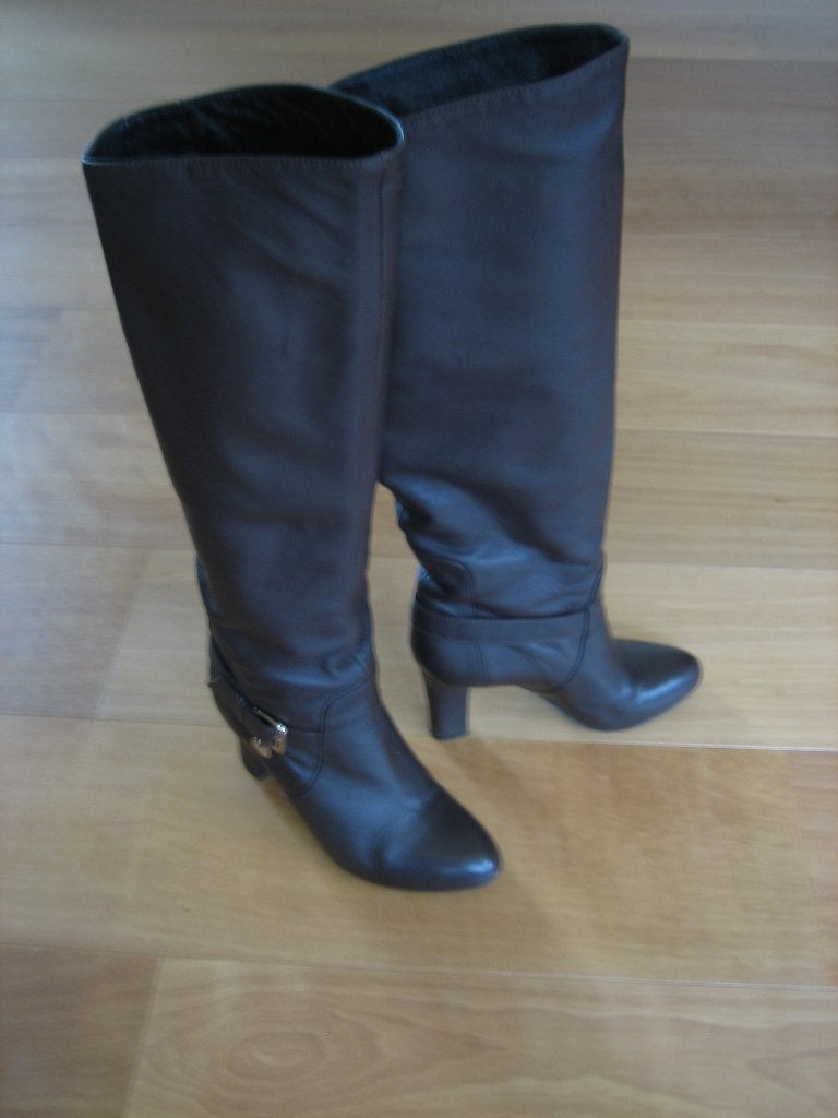 Exclusieve bruin leren laarzen PATRIZIA PEPE 36 snazzeys, Hoge laarzen, Bruin, Patrizia Pepe, Nieuw